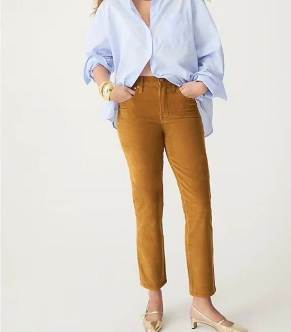 J. Crew Slim Straight Corduroy Pants in Golden Brandy Size 30